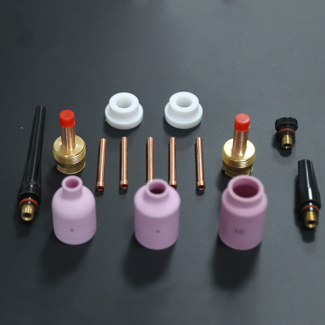 WP 17/18/26 Uchwyt spawalniczy TIG Akcesoria do pistolet&oacute;w Części eksploatacyjne Duży zestaw kombinowany